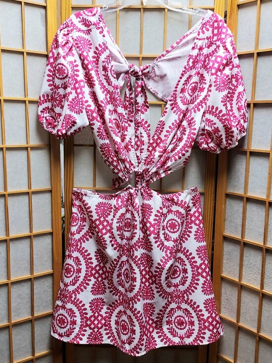 SHEIN Dresses & Skirts - ☮️ Boho Cutout One Piece Tie Back Dress Juniors XL Womens L